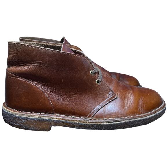 CLARKS The Original Desert Boot Me Size 9 M Brown Leather Chukka Crepe Outsole - Picture 7 of 11